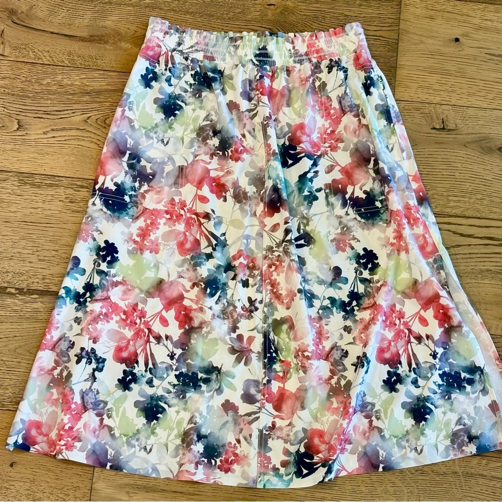 ATHLETA Jupe Savannah Skirt - Midi Floral Watercolor - Size Medium